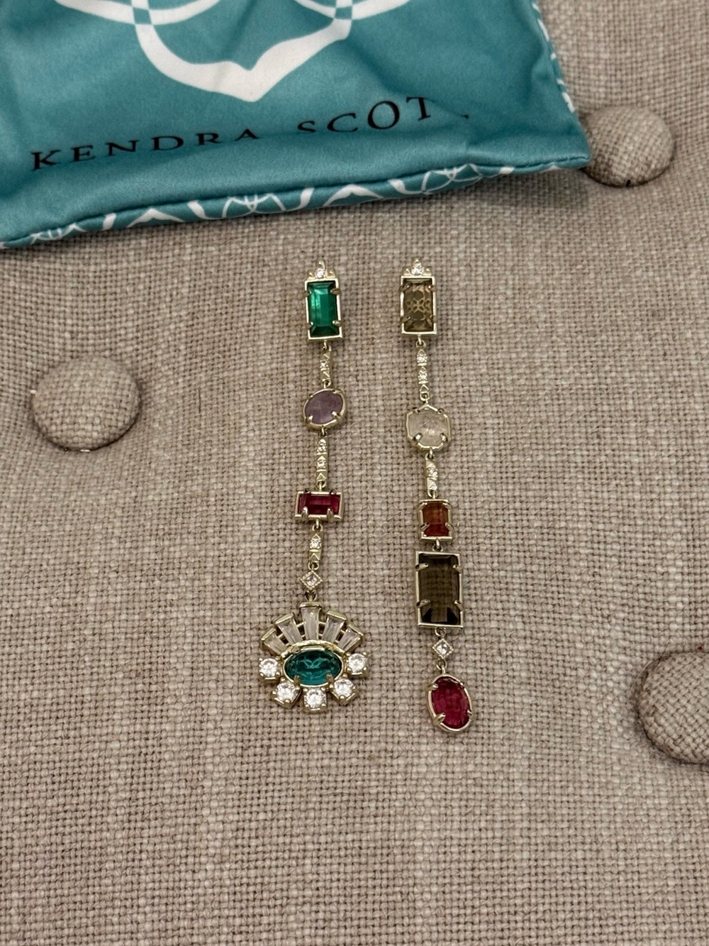 Kendra Scott • asymmetrical multistone drop earrings - Picture 2 of 8